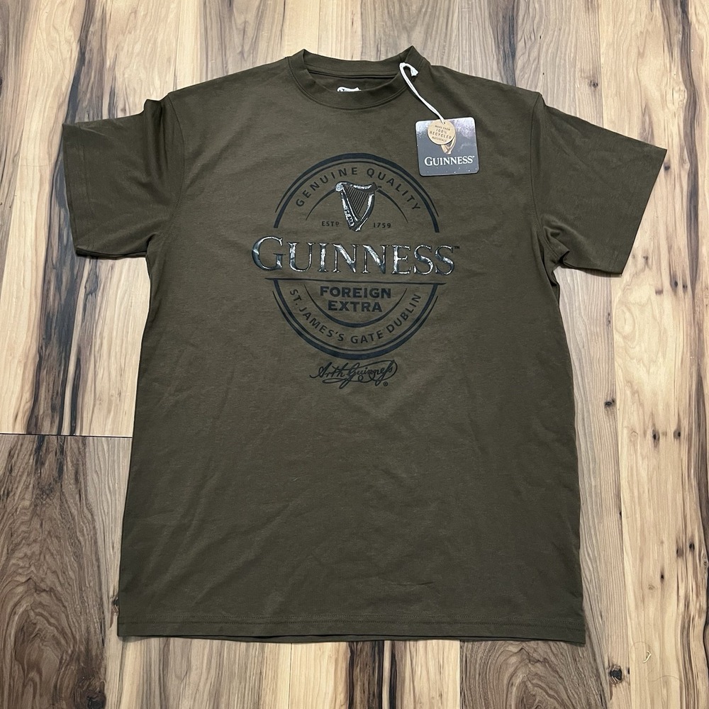 Guinness Beer Dublin T‎ Shirt Brown/khaki Size S 100% Recycled Material